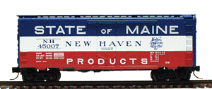 40' Plug Door Boxcar -- NH "State of Maine" (red, white, blue w/blue & white markings) #45007