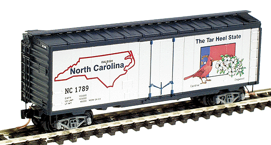 50 State Car Series 40' Plug-Door Boxcar (Aluminum, dark blue) -- North Carolina #1789 - #4 in Series