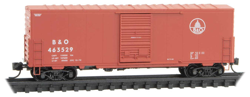40' Single-Door Boxcar No Roofwalk - Ready to Run -- Baltimore & Ohio #463529 (Boxcar Red, white, Small Capitol Dome Logo)