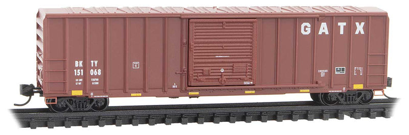 50' Rib-Side Single-Door Boxcar No Roofwalk - Ready to Run -- GATX BKTY #151068 (Boxcar Red, white)