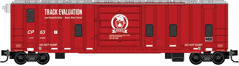 50' Rib-Side Track Inspection Car, No Roofwalk - Ready to Run -- Canadian Pacific Kansas City CPKC CP #63 (red, silver, white)