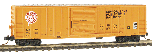 50' Rib Side Single Door Boxcar-No Roofwalks -- New Orleans Public Belt #3978 (orange, Aluminum roof, black lettering)