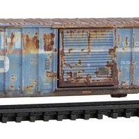 50' Rib-Side Single-Door Boxcar No Roofwalk - Ready to Run -- Sabine River & Northern SRN #1898 (Ex-PH&D, Weathered, blue, Per Diem #6)