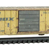 50' Rib-Side Single-Door Boxcar No Roofwalk - Ready to Run -- Southern Pacific #19009 (Weathered, Ex-Railbox, yellow, black, #5 in Series)