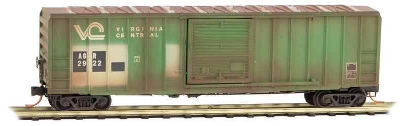 50' Rib-Side Single-Door Boxcar No Roofwalk - Ready to Run -- Alabama & Gulf Coast AGR/VC #2922 (Weathered, green, Patches)