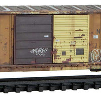 50' Rib-Side Double-Door Boxcar No Roofwalk - Ready to Run -- Cedar Rapids & Iowa City #8008 (Weathered, Ex-O&NW, graffiti, Per Diem 4)