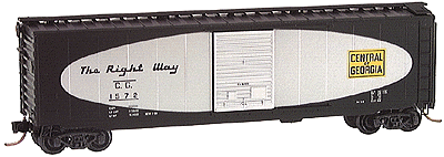 50' Single-Door Boxcar -- Central of Georgia (black w/football paint scheme in silver w/black lettering)