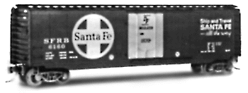 50' Standard plug door boxcar Santa Fe