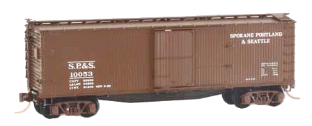 40' Double-Sheathed Wood Boxcar Single Operating Door -- Spokane, Portland & Seattle #10053 (Boxcar Red, white lettering)