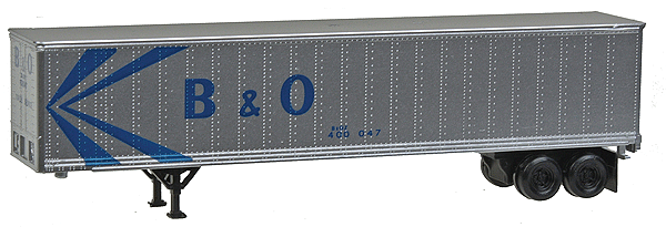 48' Van Trailer - Assembled -- Baltimore & Ohio (silver, blue)