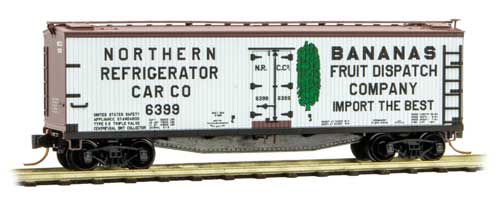 40' Double-Sheathed Wood Reefer with Vertical Brake Wheel - Ready to Run -- Northern Refrigerator Car Company 6399 (Banana Service, white, Boxcar Red)