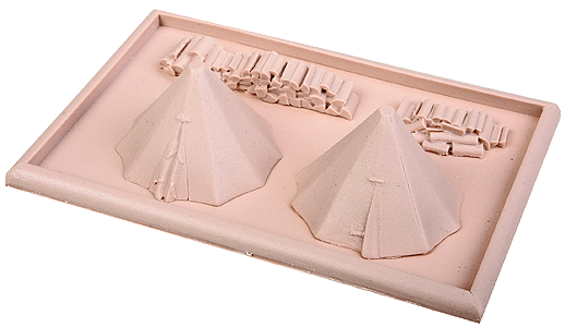 Civil War Era Sibley Tents & Firewood Stacks -- Unpainted Resin Kit, 4 Pieces