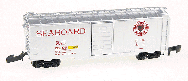 40' Standard Boxcar w/Superior Doors & Marklin Couplers -- Seaboard Air Line #25196 (Aluminum; red "Heart of the South" herald)