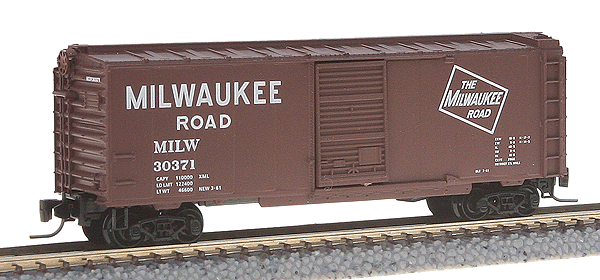 PS 40' Standard Boxcar, Single Youngstown Door -- Milwaukee Road #30371 (Boxcar Red, white Herald & Lettering)