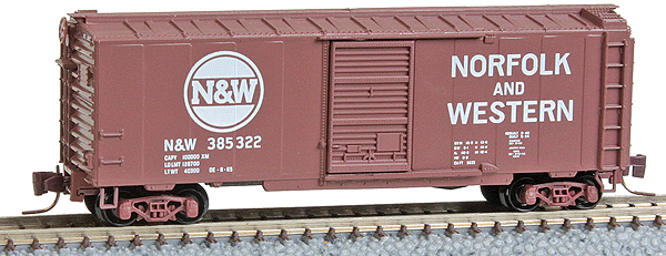 40' Single-Door Boxcar w/Youngstown Door - Ready to Run -- Norfolk & Western #385322 (Boxcar Red, Hamburger Logo)