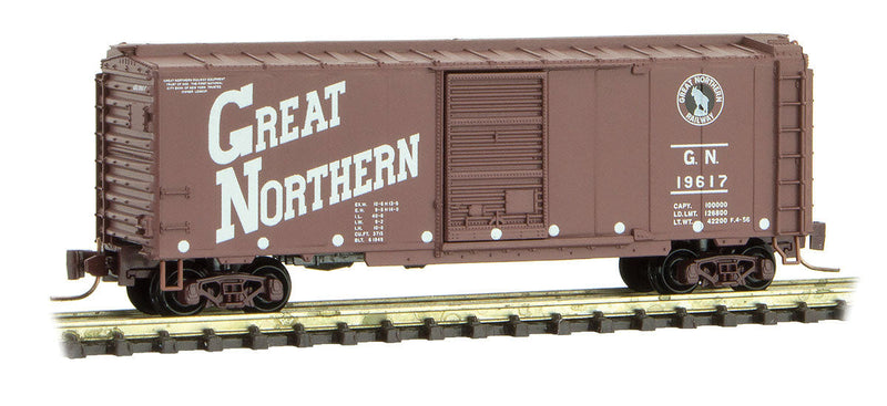 40' Single-Door Boxcar - Ready to Run -- Great Northern #19617 (Boxcar Red, Slanted Lettering, Circus Series #3)