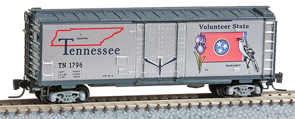 50-State Car Series - 40' Plug-Door Boxcar -- Tennessee #1796 (#43 in Series; silver, blue)