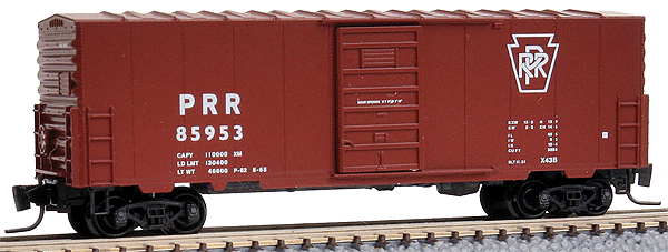 40' Single-Door Boxcar No Roofwalk - Ready to Run -- Pennsylvania Railroad #85953 (Tuscan, Large Keystone Logo)