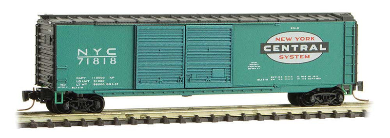50' Double-Door Boxcar - Ready to Run -- New York Central 71818 (Jade Green, black, Large System Logo)