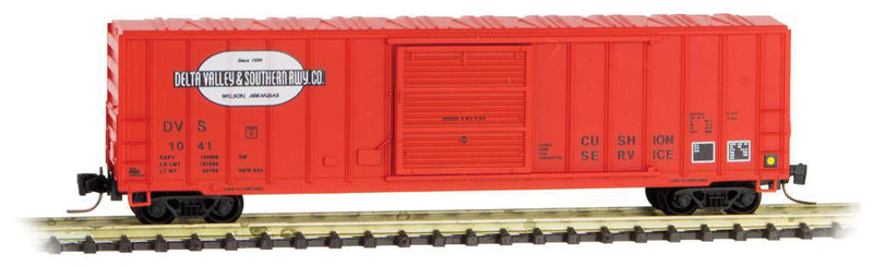 50' Rib-Side Single-Door Boxcar No Roofwalk - Ready to Run -- Delta Valley Southern #1041 (orange, white, black, Per Diem Series #1)