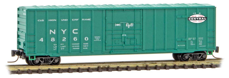 50' Rib-Side Plug-Door Boxcar No Roofwalk - Ready to Run -- New York Central 48260 (Jade Green, white, black, Small Logo)