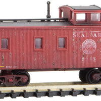 34' Wood-Sheathed Caboose with Straight Cupola - Ready to Run -- Seaboard Air Line 5345 (Weathered, red, Heart Logo)