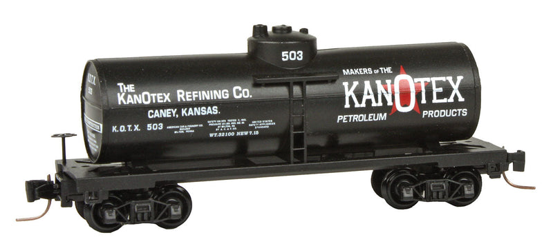 40' Single-Dome Tank Car - Ready to Run -- Kanotex KOTX #503 (Tank Car Series #3, black, white, red