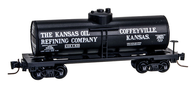 40' Single-Dome Tank Car - Ready to Run -- Kansas Oil KORX #820 Tank Car Series #12, black, white)