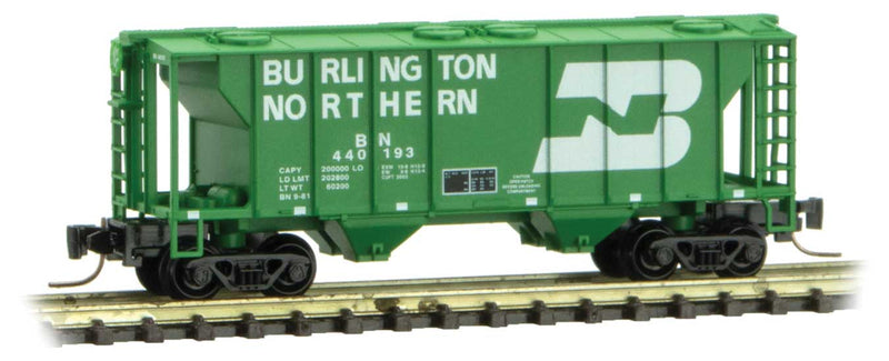 PS-2 70-Ton 2-Bay Covered Hopper - Ready to Run -- Burlington Northern 440181 (Cascade Green, white, Large Logo)