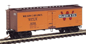 36' Wood-Sheathed Ice Reefer w/Modern Steel Underframe -- Wilson & Company W.C.L.X. #9259 (Boxcar Red, orange sides w/black lettering)