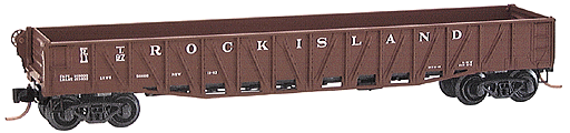 50' Composite Gondola w/Fishbelly Sides & Drop Ends -- Rock Island #1197 (Boxcar Red, white lettering)