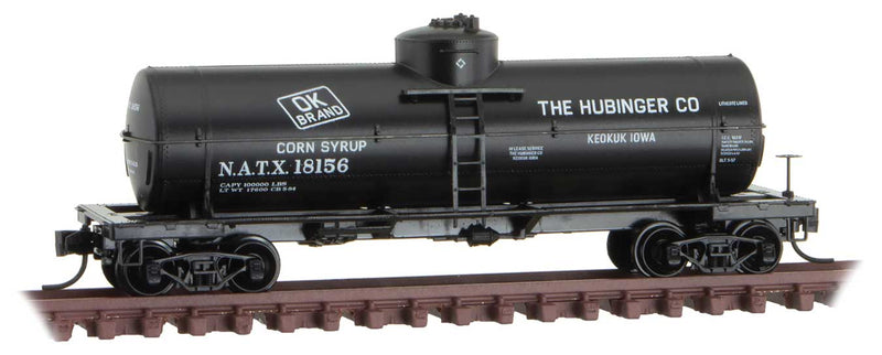 39' Single-Dome Tank Car - Ready to Run -- Hubinger Company NATX 18156 (black, Sweet Liquid Series 2)