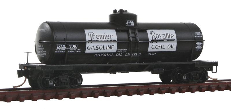 39' Single-Dome Tank Car - Ready to Run - Tank Car Series -- Imperial Premium Gasoline IOX #7010 (#5 In Series; black, white)