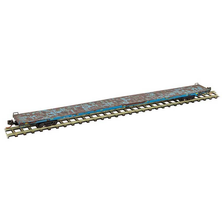 89'4" TOFC Intermodal Flatcar - Ready to Run -- NASA NLAX 162 (Weathered, blue, white, NASA Series Car 12)