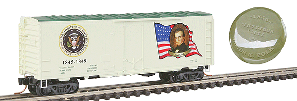 Presidential Series 40' Standard Plug Door Boxcar -- James K. Polk 1845-1849, #15 in Series