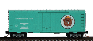 40' Standard Plug Door Boxcar Fantasy Series -- Smokey Bear Fantasy Car #2 (Forest Service Green w/aluminum ends)