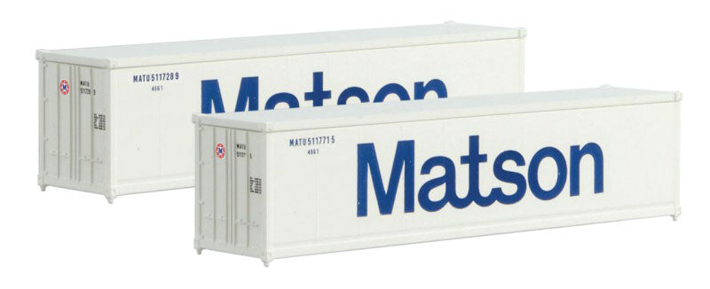 40' Container 2-Pack - Assembled -- Matson (white, blue)