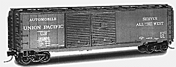 50' Double-Door Auto Boxcar w/End Doors -- UP "Serves All The West" & "Road of the Streamliners" (red w/white lette