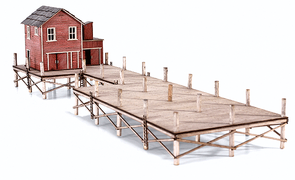 Pier & Building - Kit (Laser-Cut Wood)