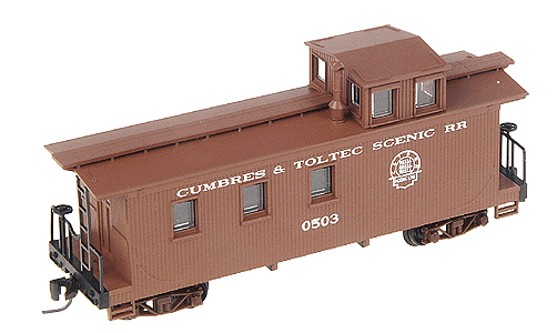 Caboose w/Two Window Cupola -- Cumbres & Toltec Scenic #0503 (Light Boxcar Red w/White Lettering & Hearld)
