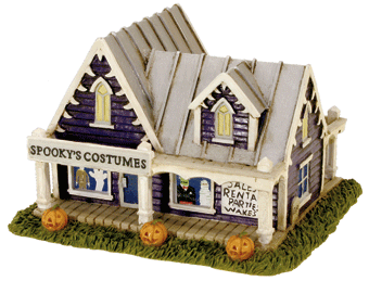 Micro-Seasons(R) Haunted Hamlet Spooky's Costume Shop -- 3-3/8 x 3-1/4 x 2-1/2"