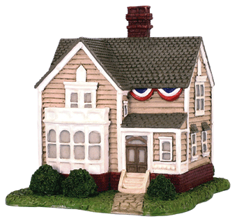 Micro-Seasons(R) Liberty Town USA Banker's House -- 3-1/2 x 3-1/2 x 3-3/4"
