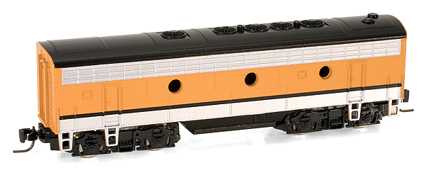 Diesel EMD F7B (Cabless Booster); Unpowered -- Denver & Rio Grande Western (Grande Gold, black, silver, no lettering)