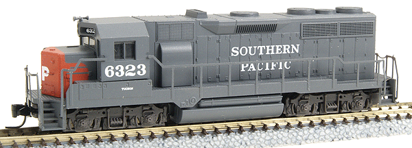 Diesel EMD GP35 Powered -- Southern Pacific #6323 (SP Lark Gray, SP Scarlet Red Bloody Nose)
