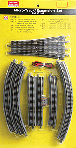 Micro-Track(TM) 20-Piece Expansion Set -- Set includes 110mm Straight, 1 Left, 1 Right Turnouts, 13- & 45-Degree Curve