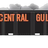 50' 14-Panel Covered Gondola Fixed Ends 4-Pack Large Stone Load - Ready to Run -- Illinois Central Gulf 245157, 245161, 245174, 245198 (black, orange)