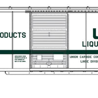 40' Single-Door Boxcar w/Internal Tank 4-Car Runner Pack - Ready to Run -- Linde Liquified Gases #2023, 2038, 2047, 2014 (green white, 1 Each of 4 Sche