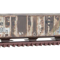 Evans 100-Ton 3-Bay Covered Hopper - Ready to Run -- Iowa, Chicago & Eastern 23576 (Weathered Ex-Erie Western, gray, blue, green)