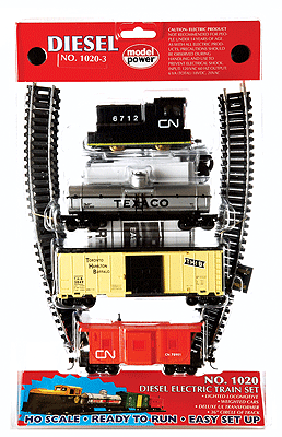 Diesel Train Set - Standard DC -- Canadian National Plymouth Switcher, 2 Cars, Caboose, Track & Power Pack