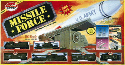 Military - US Army - Railroad Equipment - Missile Force Train Set -- Powered Diesel, 6 Cars, Missiles w/Launcher, Track, Power Pack